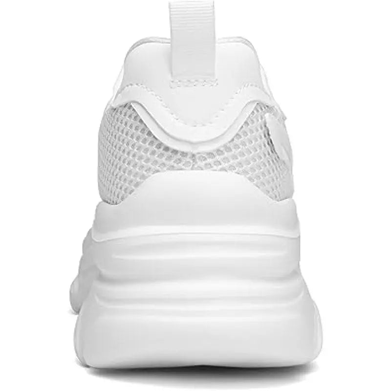 Dream Pairs Womens 6 White Faux Leather Lace Up Platform Sneakers Athletic Shoes MIXIDELAI Official Store