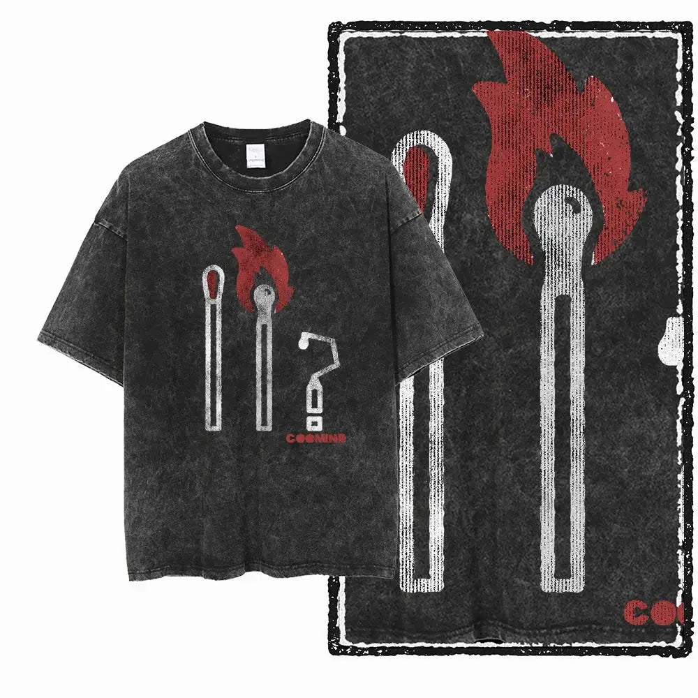 G22 Exclusive Vintage Streetwear Cotton  Men's COOLMIND Graphic T-shirt | Acid Washed  Big Size Cool O-neck men's Tee Tshirt DripNova