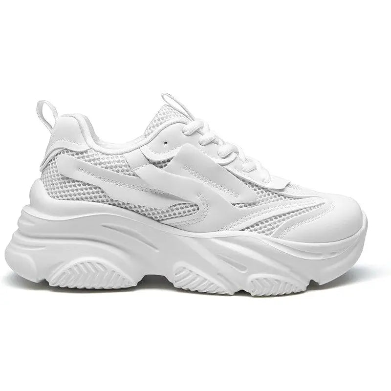 Dream Pairs Womens 6 White Faux Leather Lace Up Platform Sneakers Athletic Shoes MIXIDELAI Official Store