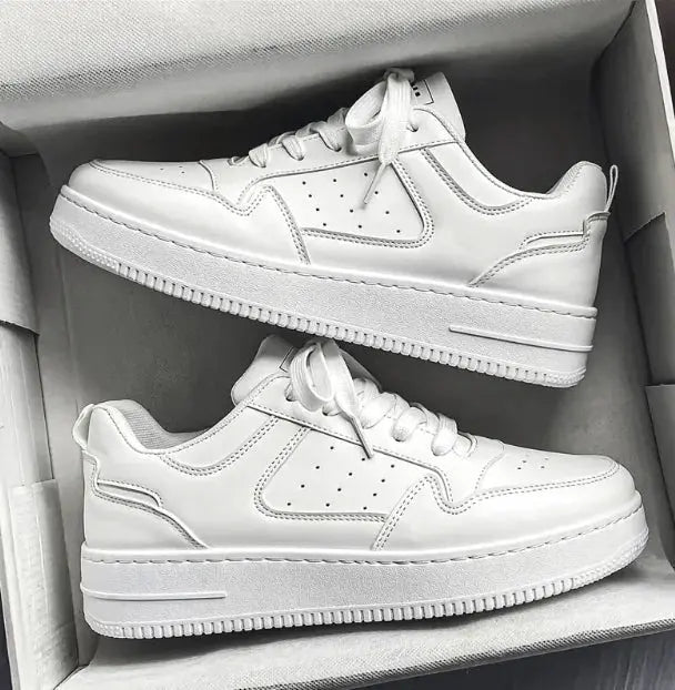 Breathable Leather Platform Sneakers DripNova